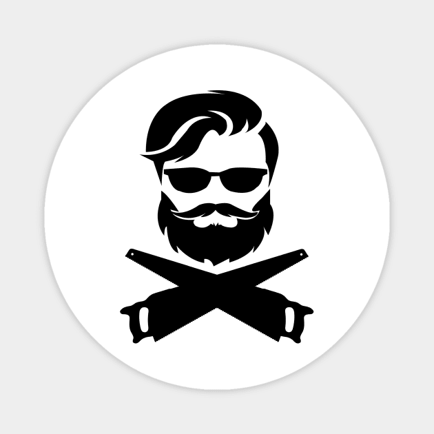 bearded carpenter Magnet by Pop on Elegance